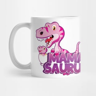 'MamaSaurus Pink Dino' Cool Dinosaurs T Rex Gift Mug